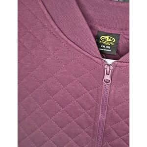 Diamond Quilted, Maroon Full Zip Sweatshirt Jacket Womens. Sz XXL